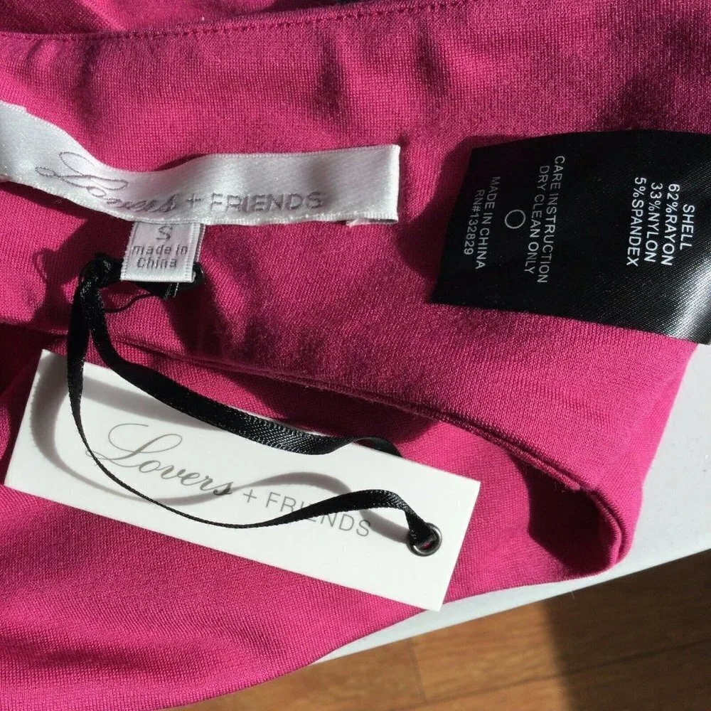 Lovers + Friends Hot Pink Bandeau Strapless Bra Top Womens Size Small NWT - Picture 4 of 8